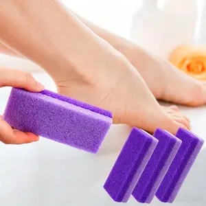 Pumice Stone for Feet 4 Pack, Double Sided Foot Scrubber Pedicure Tool, Callus Dead Skin Remover Foot Pumice Sponge for Heels Foot Care (Purple)