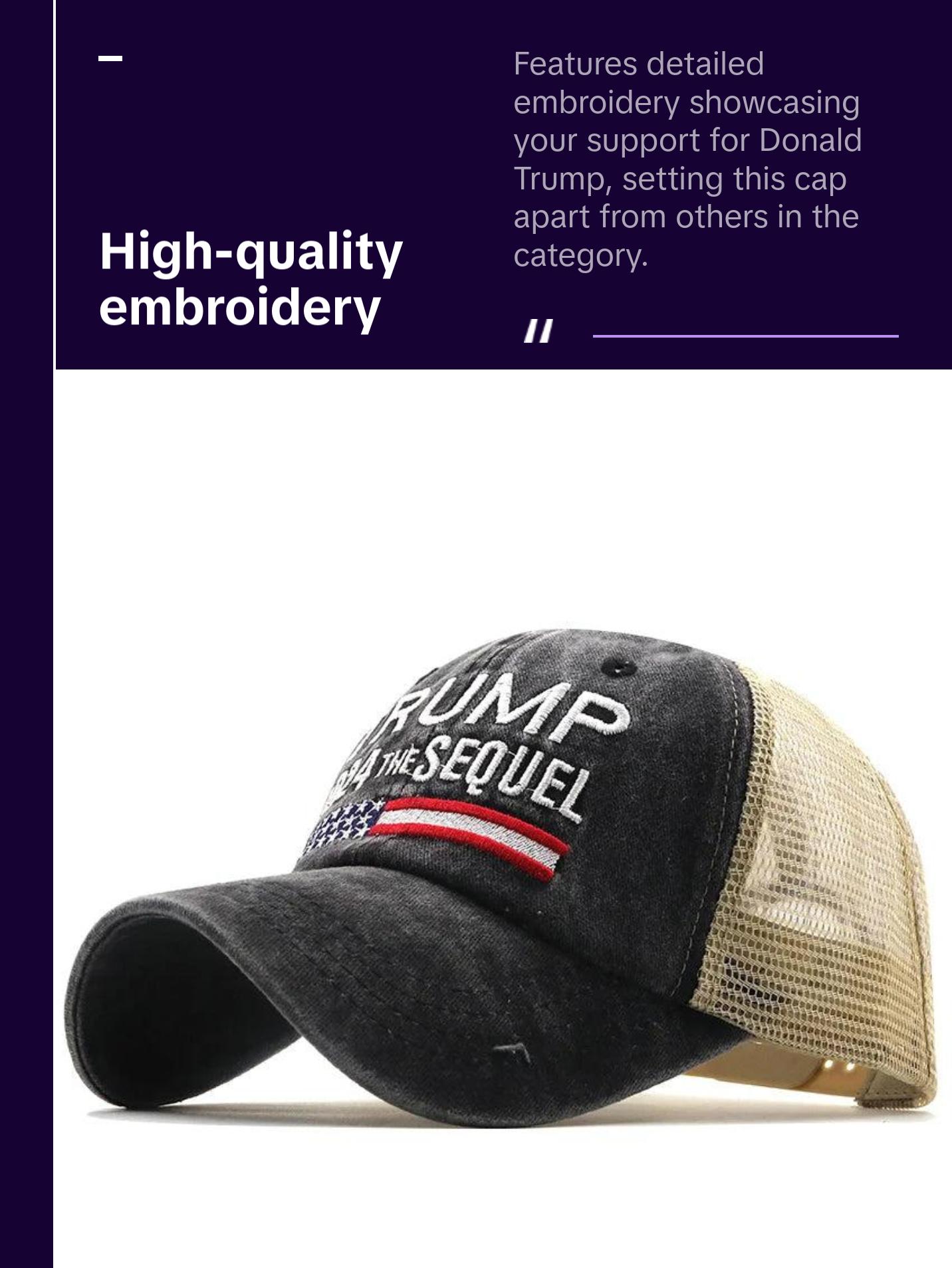 Trump 2024 the Sequel - Embroidered Mesh Cap