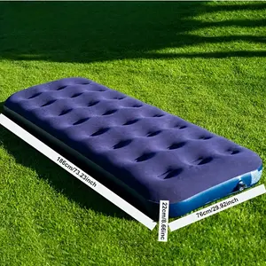 1 Pc Portable Outdoor Camping Single Inflatable Sleeping Pad, Lightweight Inflatable Mattress for Floor Napping at Home, No Pump Needed, Ideal for Camping, Gatherings & Office Siesta - 3169, Compact, Easy to Clean, Waffle Fabric