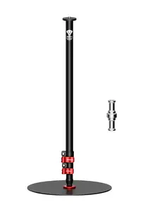 IFOOTAGE Round Base Monopod A300, 60" Camera Tripod Monopod Aluminum Studio Light Stand with 1/4'' & 3/8'' Screw/Light Adapter for Camera, Tripod Head, RingLight, Streaming, Interview, Payload 22lb
