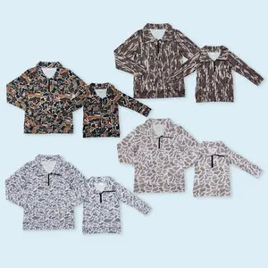 Mommy And Me Adult women grey camo hunting season pullover top