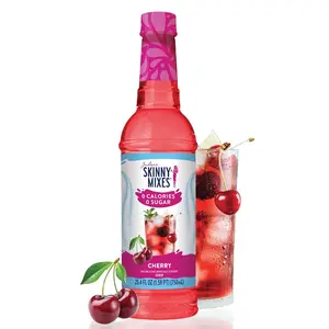 Sugar Free Syrup, Cherry Flavor, Fruit Flavored Water Enhancer, Drink Mix for Iced Tea, Lemonade, Drinks, Low Calorie Water Flavoring, Dairy & Gluten Free, Kosher, 25.4 Fl Oz