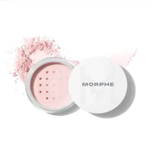 Morphe Bake & Set Brightening Setting Powder - Lightweight, Talc-Free, Loose Powder for Face Makeup with a Soft, Natural Finish - Minimizes Shine for Up to 24HR - Brightening Pink (0.09 oz)