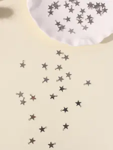 50pcs Star Pendant Silver Color Jewelry Making Supplies, DIY Bracelet Necklace Anklet Accessories, Craft Kit for Handmade Jewellery, Charm Accessory