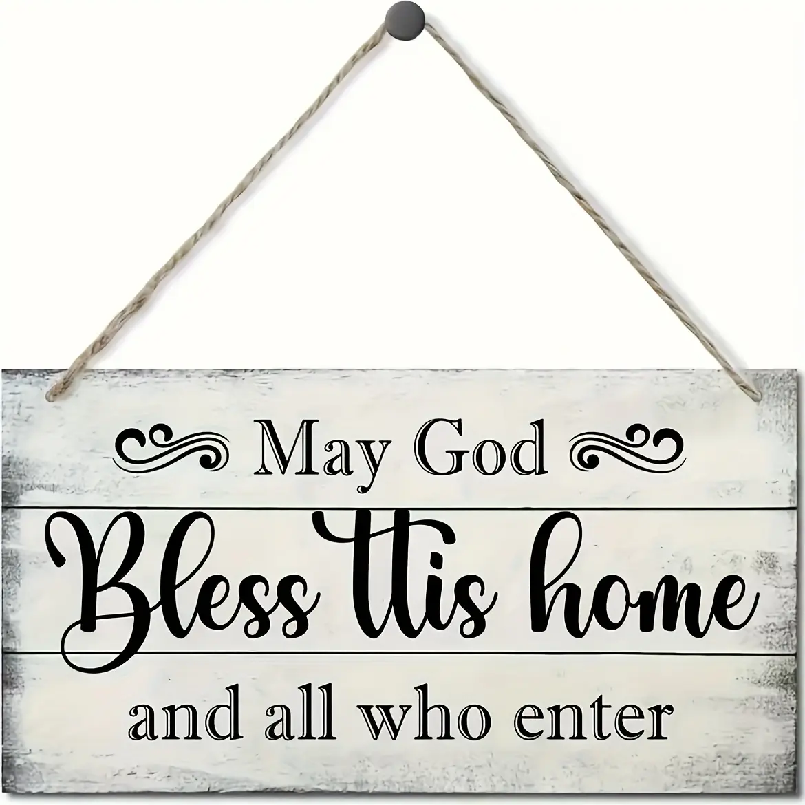 【Summer Sale Deals】Rustic Christian Wall Art "May God Bless This Home" - Wood Sign Suitable for Living Room & Bedroom Decor, Vintage Religious Prayer Plaque with Blessing for Housewarming Gift,, Church, or Home Decoration