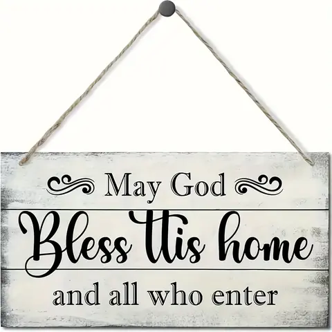 【Summer Sale Deals】Rustic Christian Wall Art "May God Bless This Home" - Wood Sign Suitable for Living Room & Bedroom Decor, Vintage Religious Prayer Plaque with Blessing for Housewarming Gift,, Church, or Home Decoration