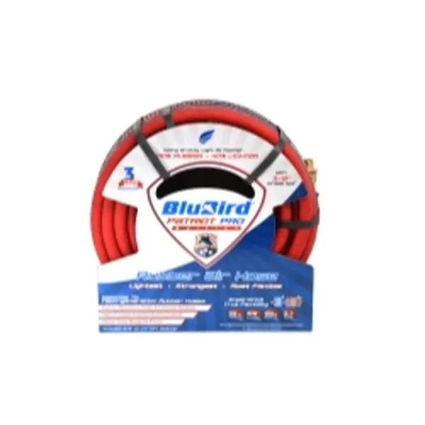 BluBird BLBPP3850 Patriot Pro Air Hose, 0.38 in. x 50 ft., 300 PSI, brass, -50f to 200f, all seasons, cold weather flexibility, 1200psi burst pressure