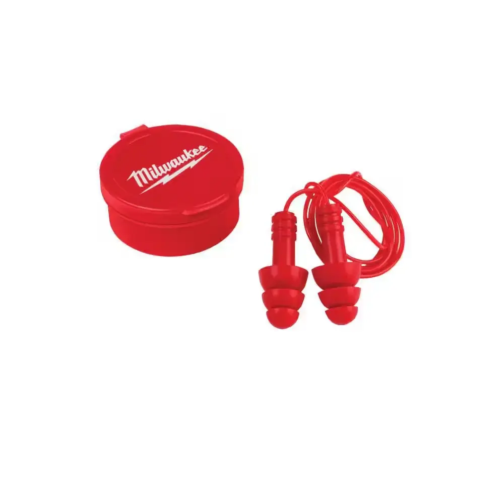 Corded Red Earplugs 3-Pack with 26 dB Noise Reduction Soft Silicon for All Day Comfort Quick Fit Design