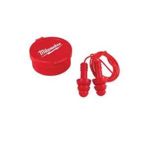 Corded Red Earplugs 3-Pack with 26 dB Noise Reduction Soft Silicon for All Day Comfort Quick Fit Design