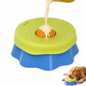 Dog Slow Feeder Bowl with Lick Ball | Interactive Feeding Toy Reduces Anxiety, Slows Eating & Keeps Dogs Busy & Calm
