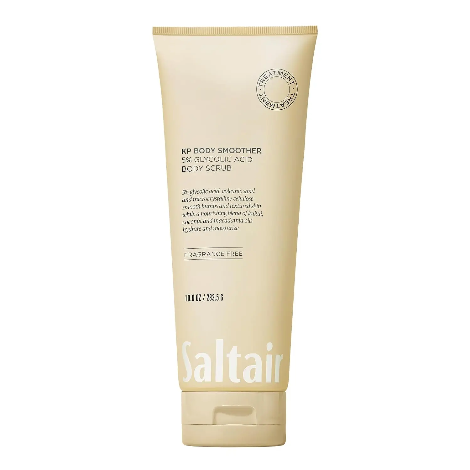 Saltair KP Body Scrub | Fragrance-Free 5% Glycolic Exfoliator | 10 oz | fruit Acid and physical exfoliants for rough-feeling areas and a smoother shower regimen