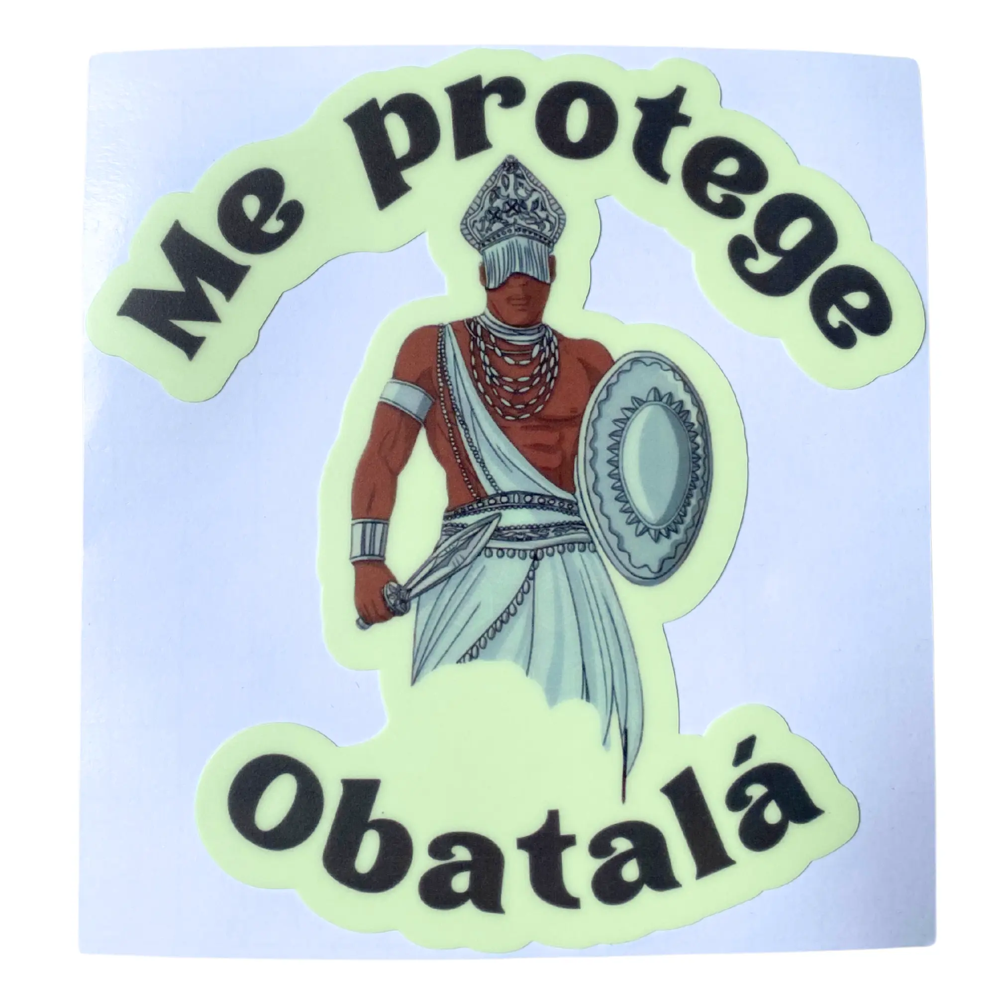Obatalá Sticker Fluorescente de Orisha Supremo Yoruba Vinyl Decal - Calcomanía para Ventana de Coche & Adhesivo Decorativo Antirayaduras