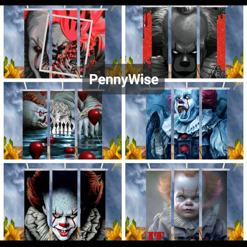 PennyWise IT 20 Oz Tumbler with 1 Lid, 2 Straws and 1 Straw Cleaner.. Stainless Steel. Sublimation Tumbler Cup.