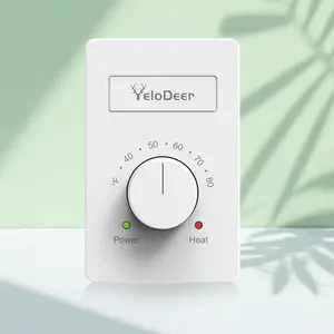 Dual Voltage (110V-265V) 4-Wire Manual Electric Baseboard Heater Thermostat for Home