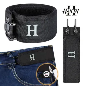 HAILTH New Generation Tactical Metal Hook Elastic Belt (Unisex) - Patented Buckle-Free Invisible Design | Soft Adjustable Side