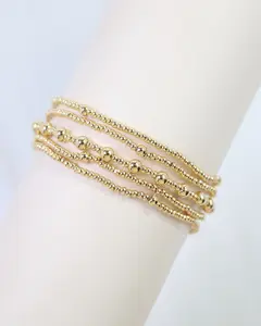 Anadarko Beaded Bracelet Set Gold