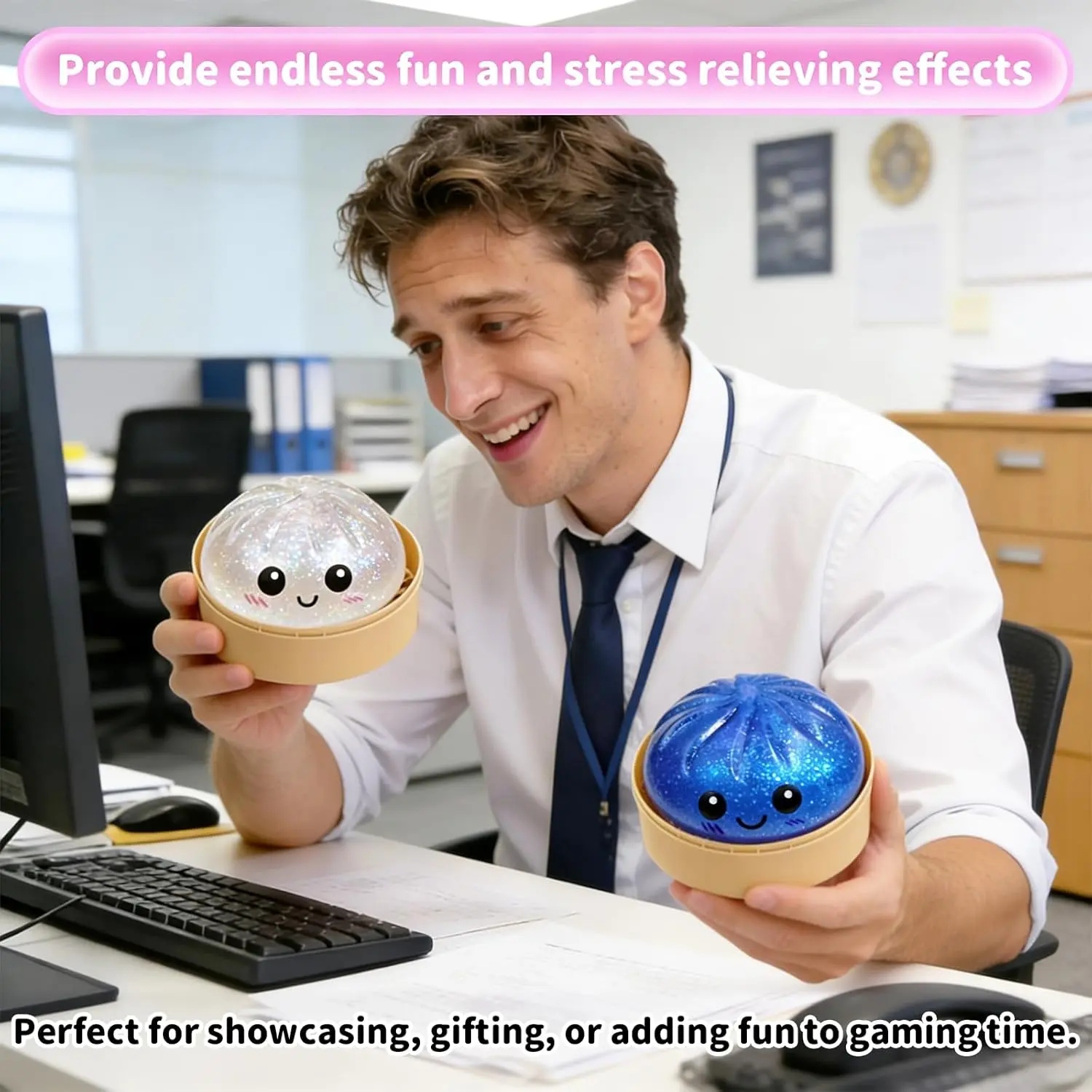 Dumpling Squishy,2026 New Glitter Dumpling Stress Relief Toy with Steamer Box for Stress Relief Dumpling Squishy,2026 New Glitter Dumpling Stress Relief Toy with Steamer Box for Stress Relief