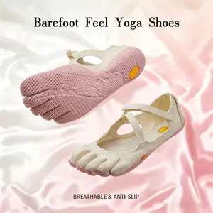 Women's Five Finger Barefoot Yoga Shoes, Non-Slip Soft Bottom Indoor Fitness Pilates Running Shoes, Breathable Quick-Dry Mesh Minimalist Workout Shoes