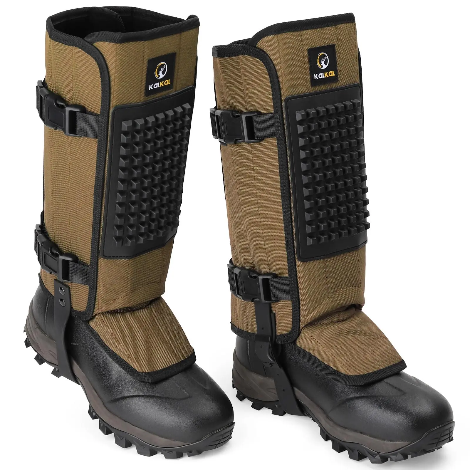 Kalkal Snake Gaiters 1200D Waterproof Snake Chaps Snake Gaiters for Men Women Adjustable Snake Bite Protection Snake Guards for Legs Men Snake Proof Gaiters for Hiking Hunting