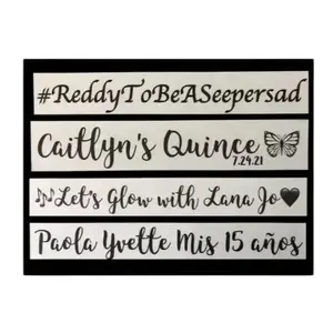 Custom Printed Clear Matte Sticker Labels for LED Foam Sticks - 11" x 2.5" - Permanent Adhesive for Quince, Wedding Exit, Promotional, Dance Floor