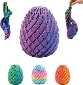3D Printed Fidget Toy, Twisty Dragon Eggs, Spiral Slippery Egg Fidget Toy, Stress Relief Sensory Desk Toy for Adults and ADHD, Rotating Focus Anxiety Relief Pocket Toy