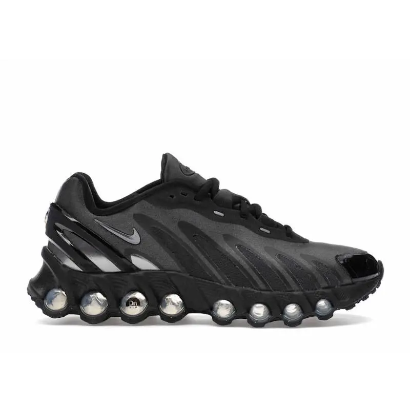 Nike Air Max Dn8 Black Metallic Dark Grey Women's Sneakers – Modern Lifestyle Running Shoes Featuring Dynamic Air Cushioning Technology, Lightweight Construction, Breathable Upper, Supportive Fit, Durable Rubber Outsole, Sleek Black and Grey Colorway