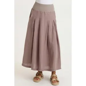Aderyn Linen Pleated Skirt