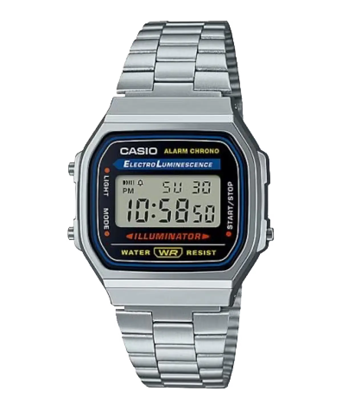 Casio A168WA-1 Sport Square Metal Unisex Watch