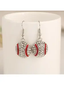 Cross-border Hot-selling Ball-shaped Earrings: European and American Fashion Classic Crystal Pendant Earrings with Baseball, Basketball, and Football