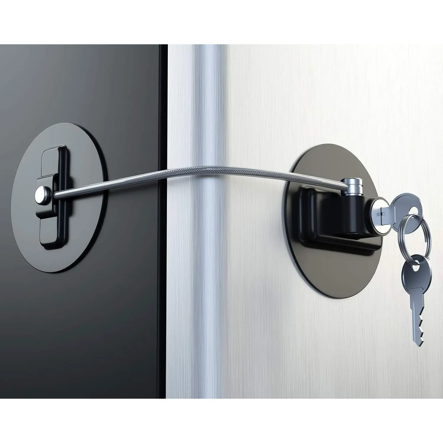 Highly Secured Refrigerator Lock with Key – Mini Refrigerator Door Lock for Children and Adults – Multi Functional Lock for Securing Fridge, Drawers and Health Products (Black)