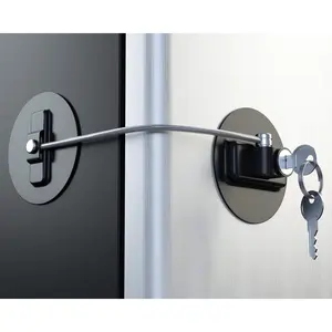 Highly Secured Refrigerator Lock with Key – Mini Refrigerator Door Lock for Children and Adults – Multi Functional Lock for Securing Fridge, Drawers and Health Products (Black)