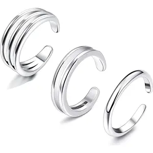 Cassieca Toe Rings for Women Girls Open Cuff Toe Rings Adjustable  Plating Small Pinky Ring Simple Toe Ring Set Foot Jewellery Daily