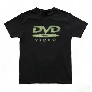 DVD Video nostalgic green logo, Vintage gaming T-Shirt, 2000s aesthetic, Retro good shirts tiedye mugshot shirt breezy shirt Cotton Menswear