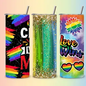 Pride Month 20oz Tumbler | LGBTQ | Pride | we all Human | Rainbow | Tumbler | Gift |  Water Bottles |  Portable |  Drinkware |  Washable