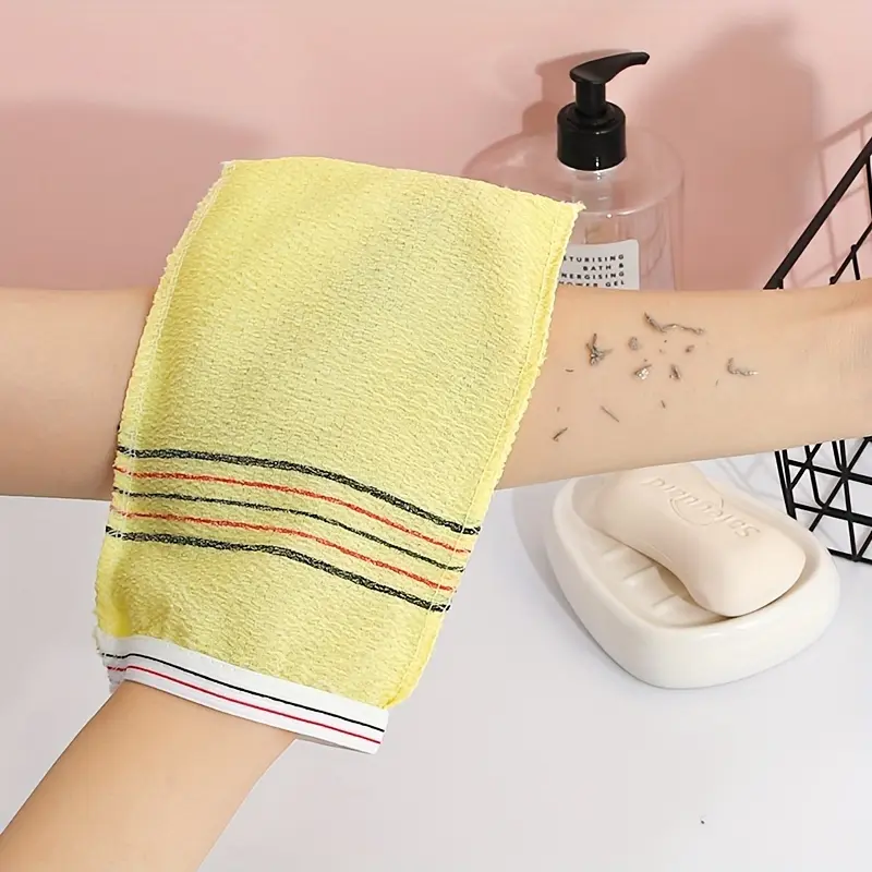 5pcs/set Exfoliating Shower Gloves & Towel Set - Exfoliating Body Scrubber, Exfoliating Mitt, Perfect For Body Scrubs, Massage & Personal Care Shower Accessories Bath Towels, Exfoliating Bath Washcloth