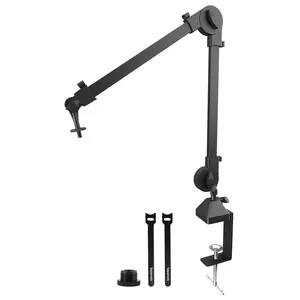 Squarock Mic Arm Mic Stand Adjustable Boom Arm Cable Management Rotatable Mic for Blue Yeti HyperX Shure SM7B & Other Microphone for Radio Studio, Podcast, Gaming