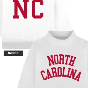 North Carolina Mock Neck Reversible Super Soft Oversized Sweatshirt with NC Logo Inside