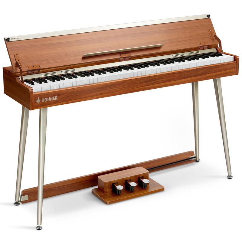 Donner DDP-80 PLUS 88 Key Weighted Wooden Upright Digital Piano with Semi-open Cover