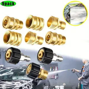9 Pack Pressure Washer Adapter Set,Quick Disconnect Kit,M22 14 mm Quick Connect Swivel to 3/8'' Quick Connect Fittings, 3/4" to Quick Release,Christmas Party Gifts,Hand Tools Kits
