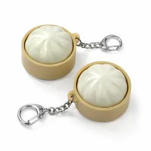 Light Up Dumpling Keyboard Fidget Toy Keychain with Crisp Clicky Sound and Mechanical Keyboard Style Press for Stress Relief Anxiety Relief Work Study Desk Toy and Portable Everyday Carry