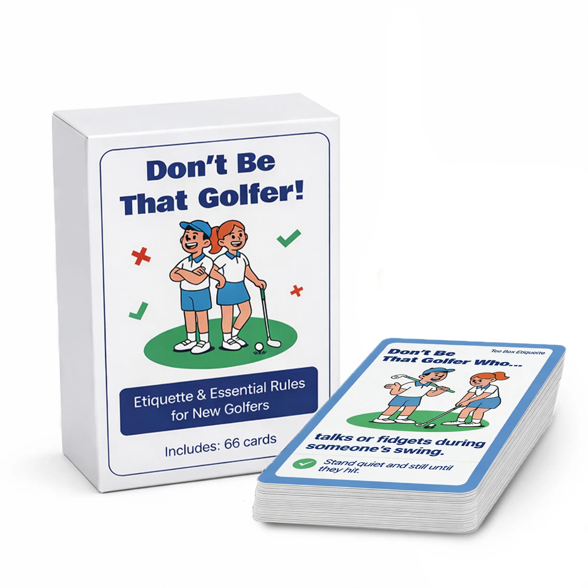 Don't Be That Golfer! Etiquette & Rules Card Set for New Golfers - 66 Cards