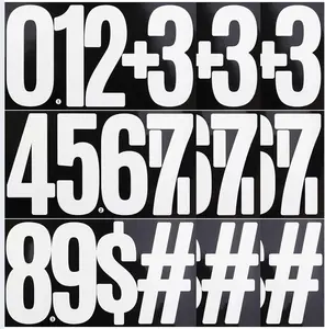 6 Inch Large Number Stickers 0-9 Numbers, 9 Sheets lf Adhesive and Waterproof Number Sticker for Bins, Mailbox, Hou Numbers - White