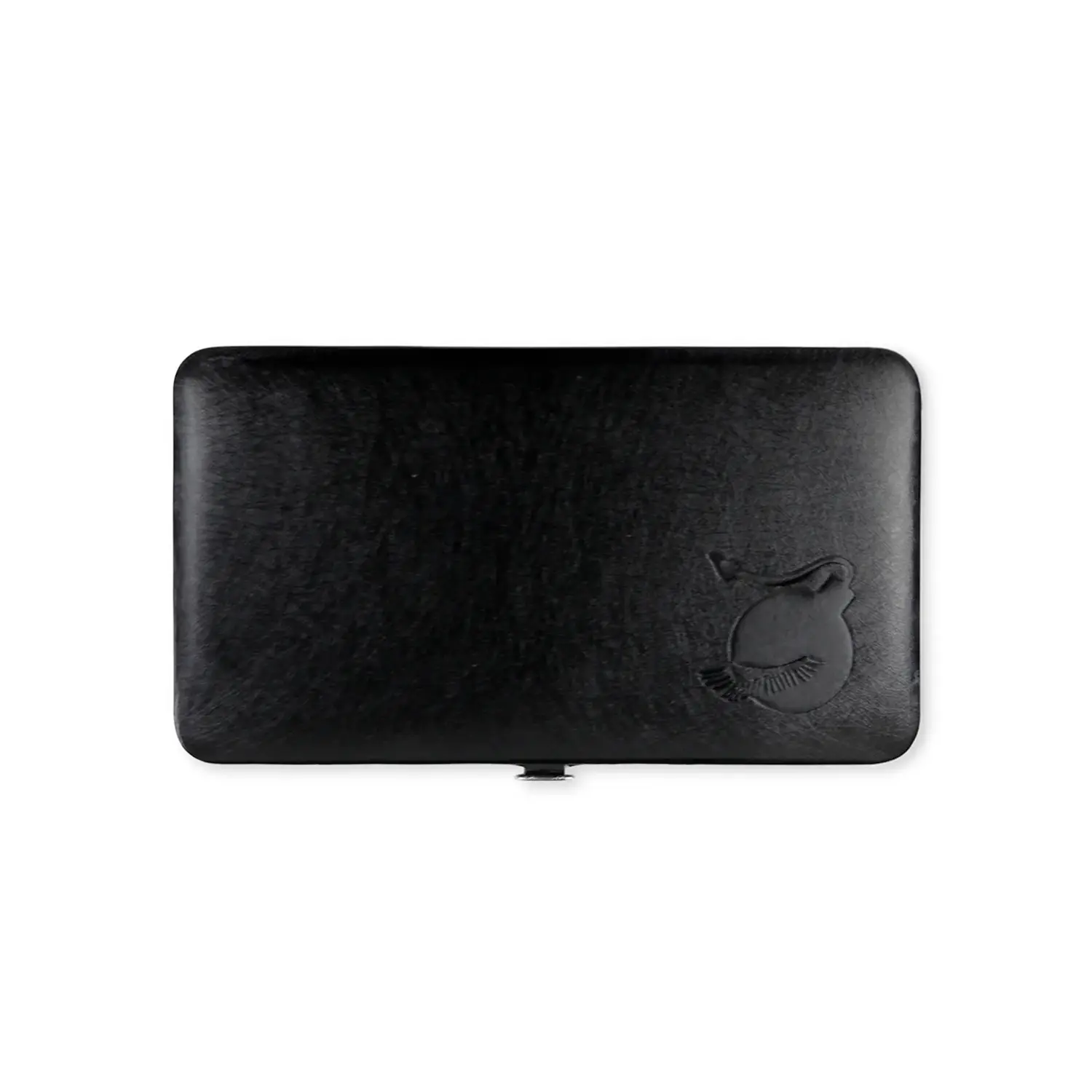 LASHBOMB Magnetic Tweezer Case - Black Faux Leather Magnetic Tweezer Case with Metal Locking Clasp, Strapless Design