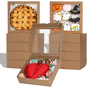 Bakery Boxes with Window for Christmas: Ideal for Pie, Cookies, Chocolate Covered Strawberries, Breakable Heart & Charcuterie