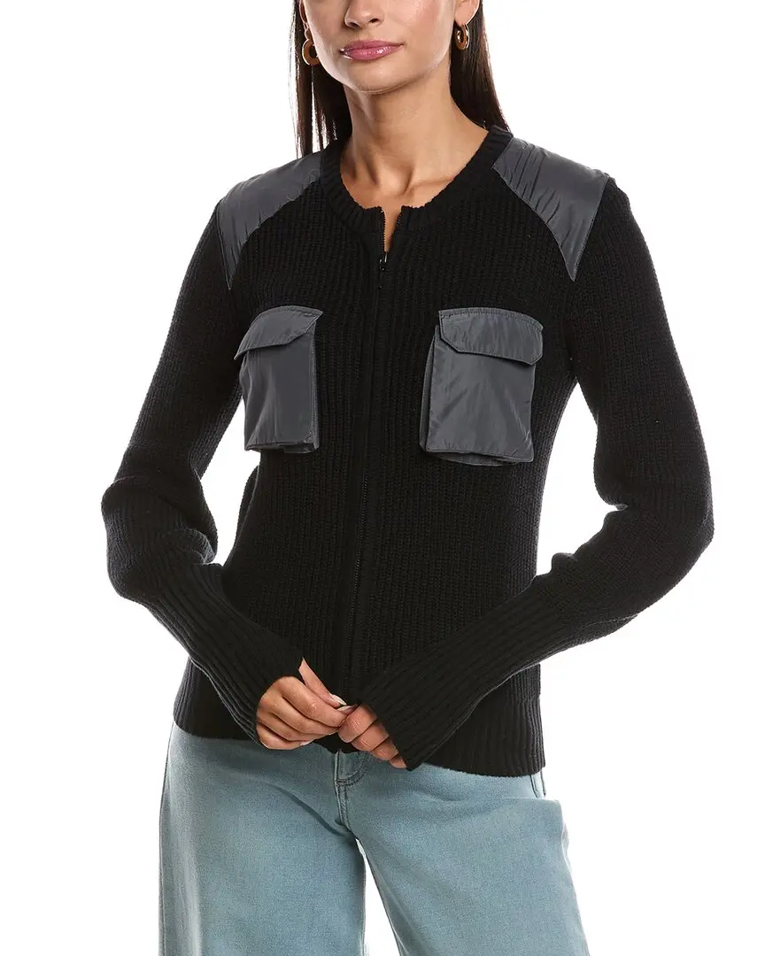 Minnie Rose Shaker Utility Zip Cashmere-Blend Jacket