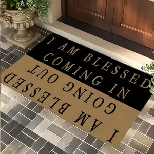 Blessed Coming In & Going Out Doormat, Religious Welcome Mat High-end Design Highly Absorbent Floor Mats, Anti-slip Quick drying Soft Carpets, Suitable for Multi-scenario, Indoor Outdoor Entrance Carpet Home Decor, Gifts for Friends, Decorative Rug Mat