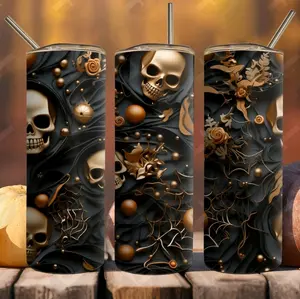 3D Halloween Gold Tumbler 20 onz