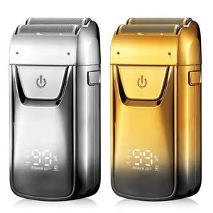 Upgarded 2IN1 Electric Foil Shaver Razor With Pop-Up Trimmer Cordless USB Bald Head Razor for Home & Travel Gift, Multifunctional Epilator, Multifunctional Hair Shaver Brush Gold