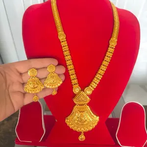 Gold plated Long Rani Haar/Necklace with Earrings