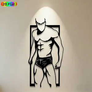 1pc Wrestler Metal Wall Art, Dynamic Wrestler Statue Mural, Ideal Gift for Fathers Day, Halloween, Wrestling Enthusiasts, Weather-Resistant Metal Wall Decor Wall Sculptures, Perfect for Garage Wall & Backyard Fence, Bold Sports-Themed Decor